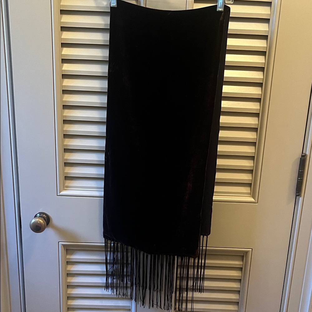 Loro Piana Chocolate  Brown Fringe Scarf